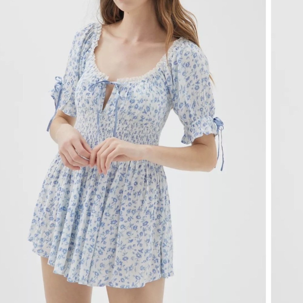 Urban Outfitters Laura Floral Ruffle Romper